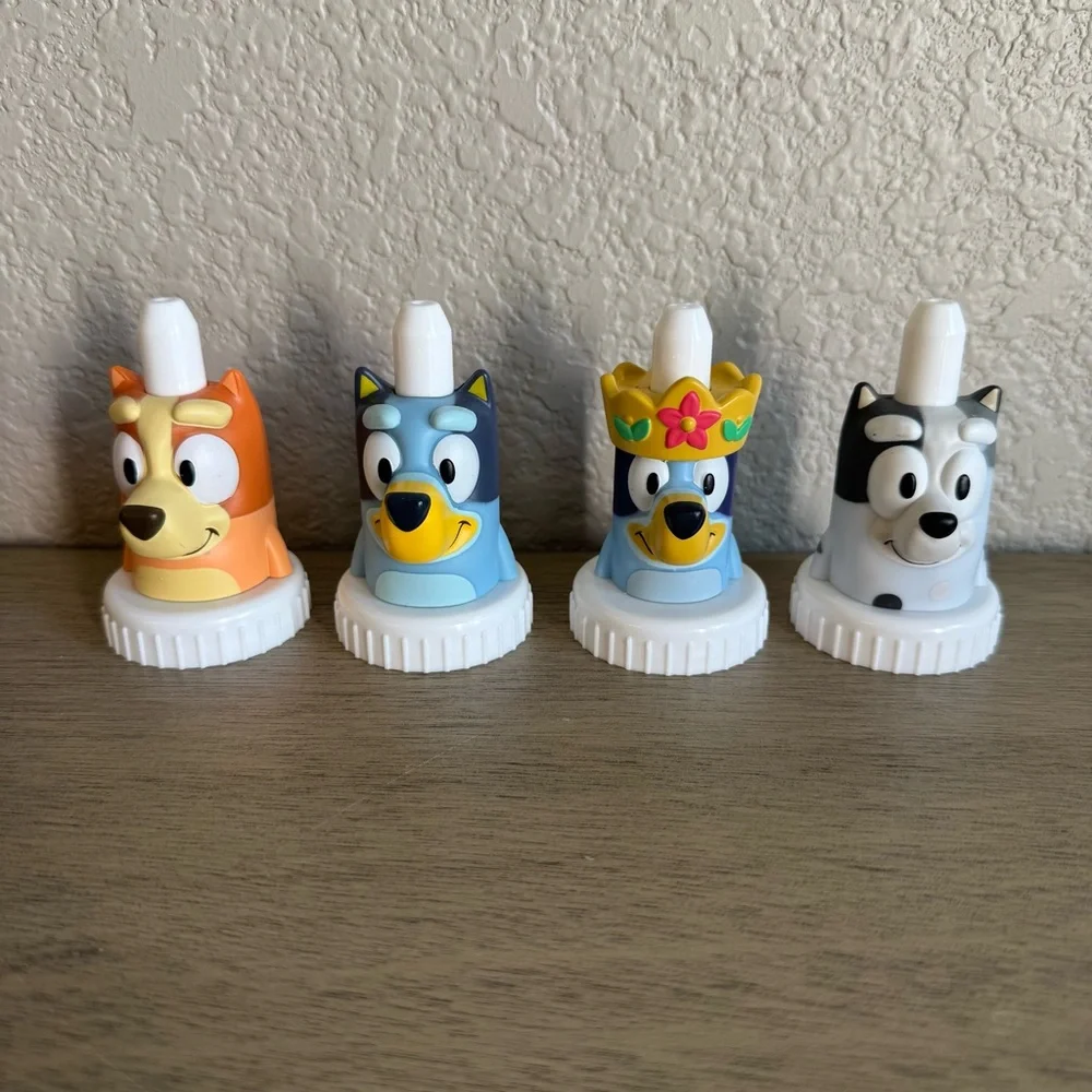 Bluey Juice Bottle Toppers –‎ Set of 4 Characters